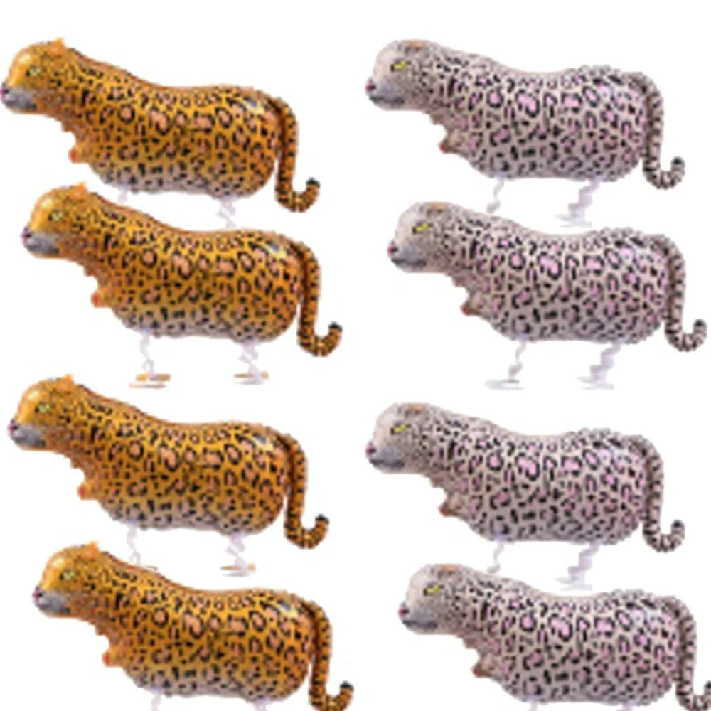 Walking Leopard Balloons Foil New in Packaging 8 Pieces 2 Colors Fun Party Decor - Picture 1 of 7